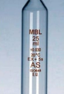 MBL One-Mark Soda Glass Pipette Class AS - 2mL