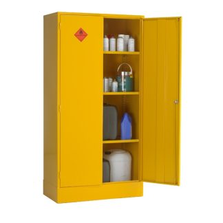 2-Door Flammable Liquid Cabinet, 3 Shelves (150mm Sump) - 183x92x46cm (HWD)