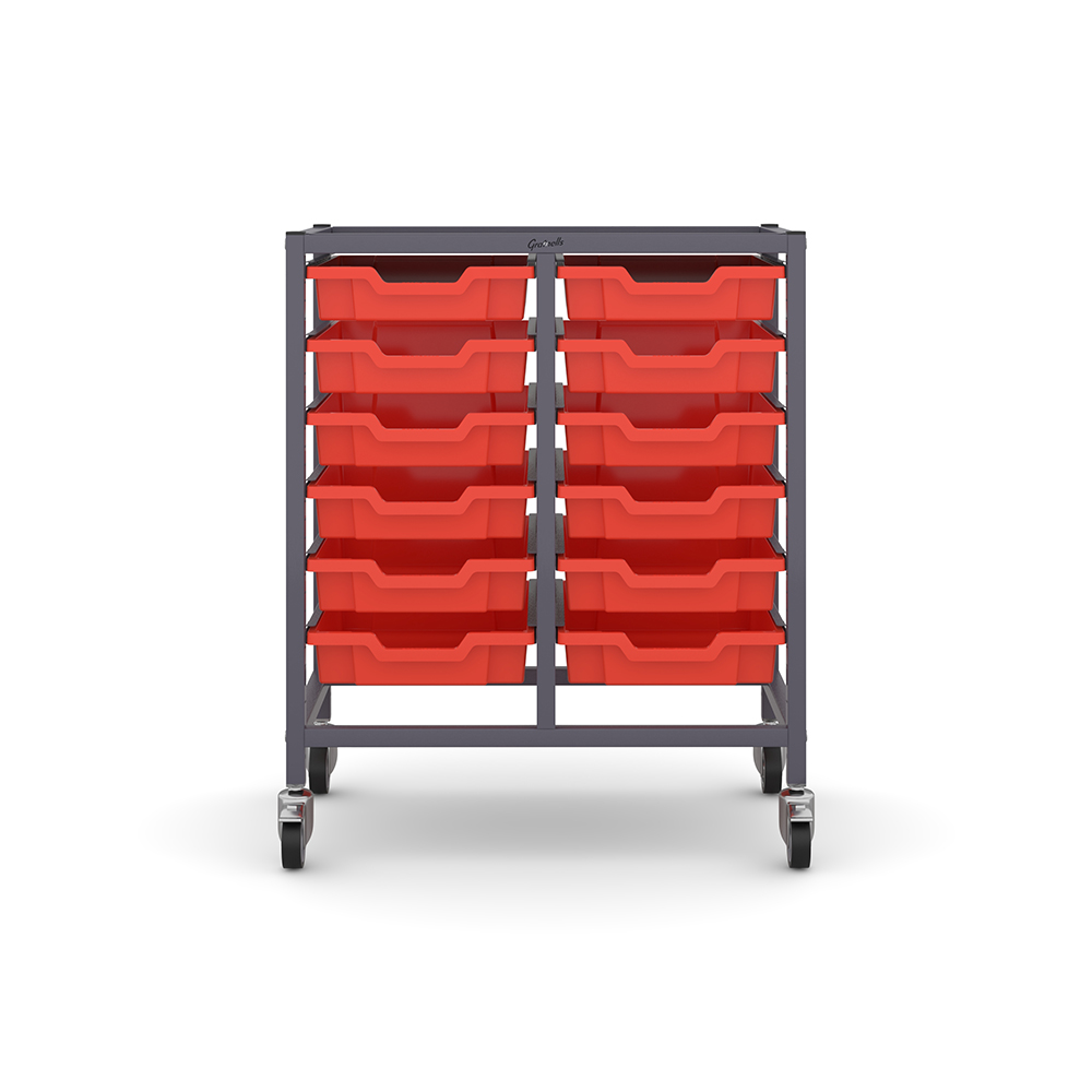 Trolley Sets with Trays - Double Column with 12 x F1 Shallow Trays