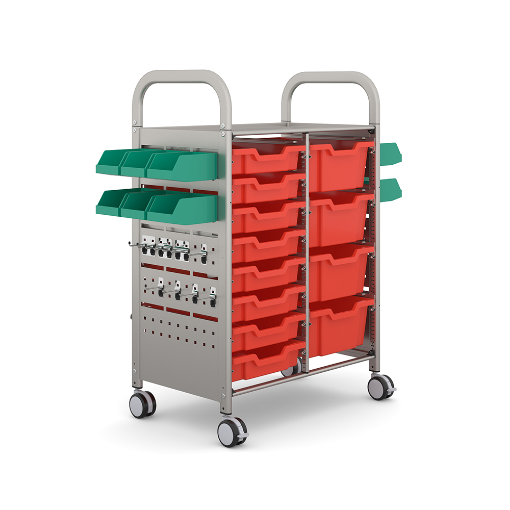 Callero MakerSpace Double Trolley with 8x F1 Shallow Trays and 4x F2 Deep Trays - Image 2
