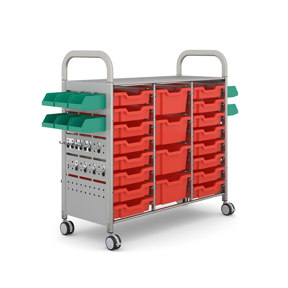 Callero MakerSpace Treble Trolley with 16x F1 Shallow Trays and 4x F2 Deep Trays - Image 2