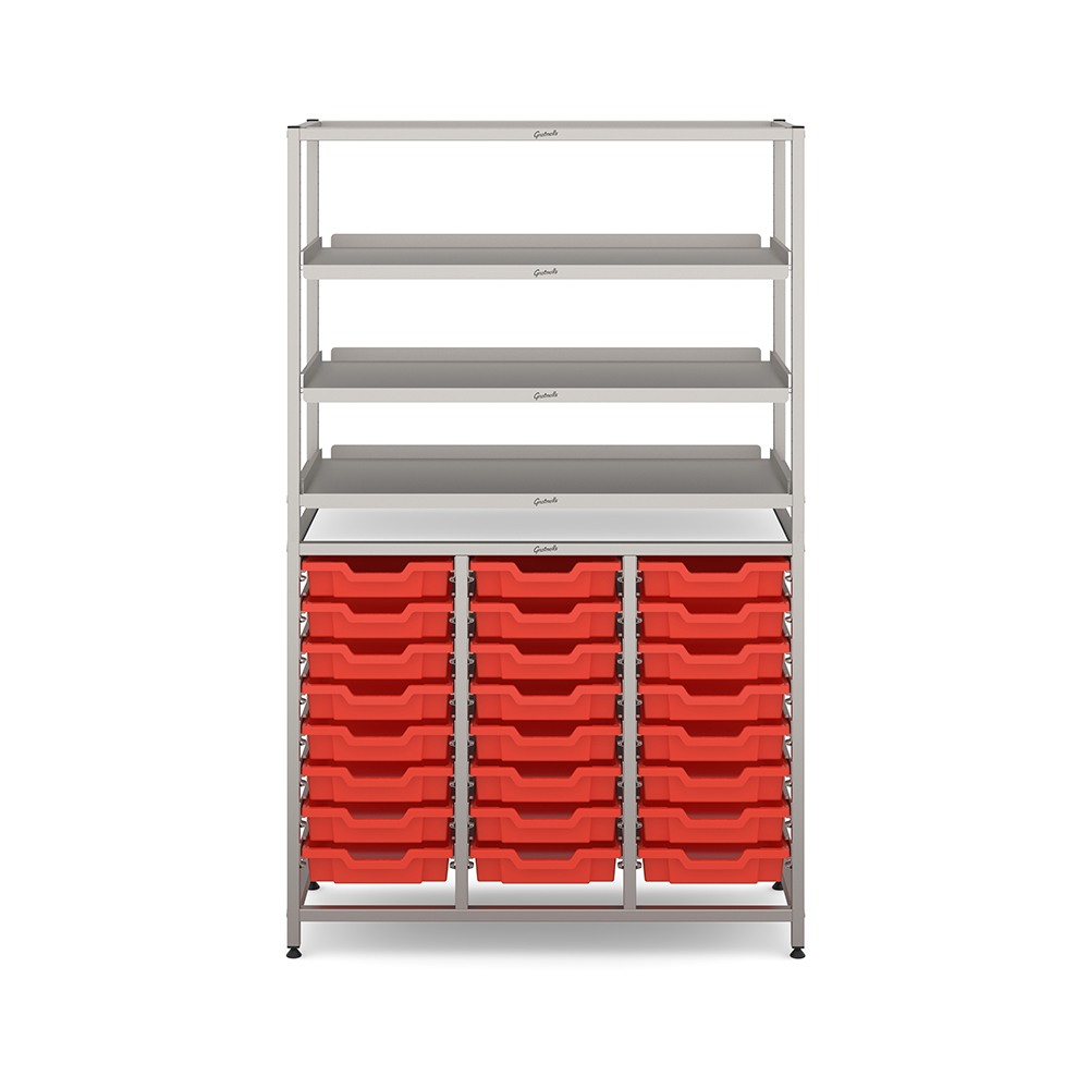 Tall Treble Frame Set with 3 shelves and 24x F1 Shallow Trays