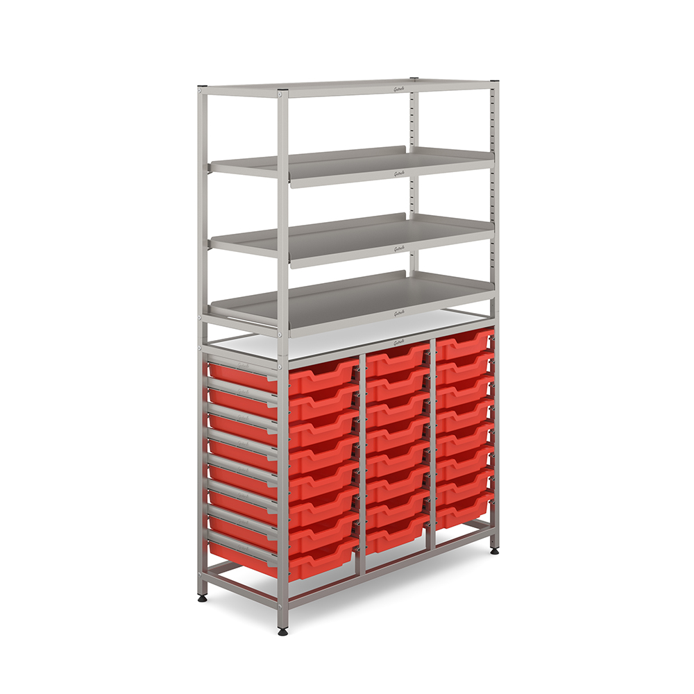 Tall Treble Frame Set with 3 shelves and 24x F1 Shallow Trays - Image 2